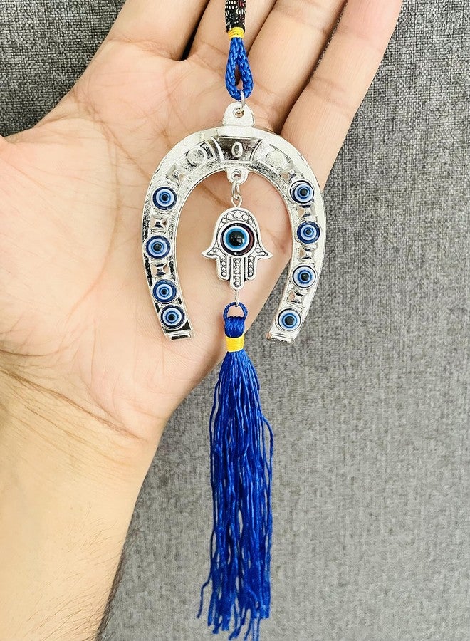 WARMINGO DE WARMINGO Evil Eye Hanging for Home & Office |Turkish Evil Eye Wall Hanging | Nazar Battu for Home Entrance | Horse Shoe Nail Ring Shape - Image 2